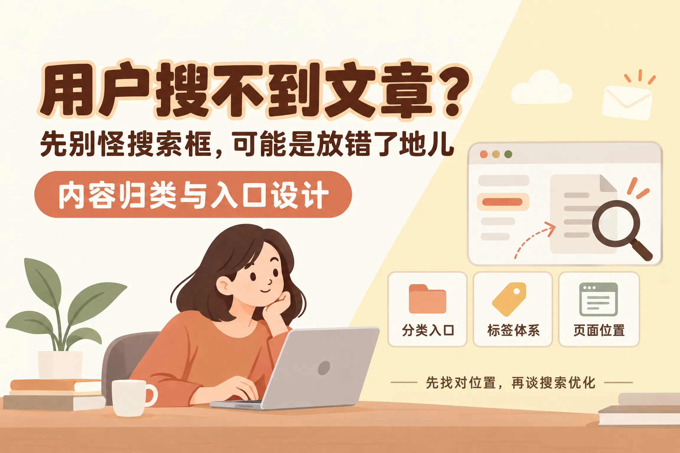 用户搜不到文章？先别怪搜索框，可能是放错了地儿